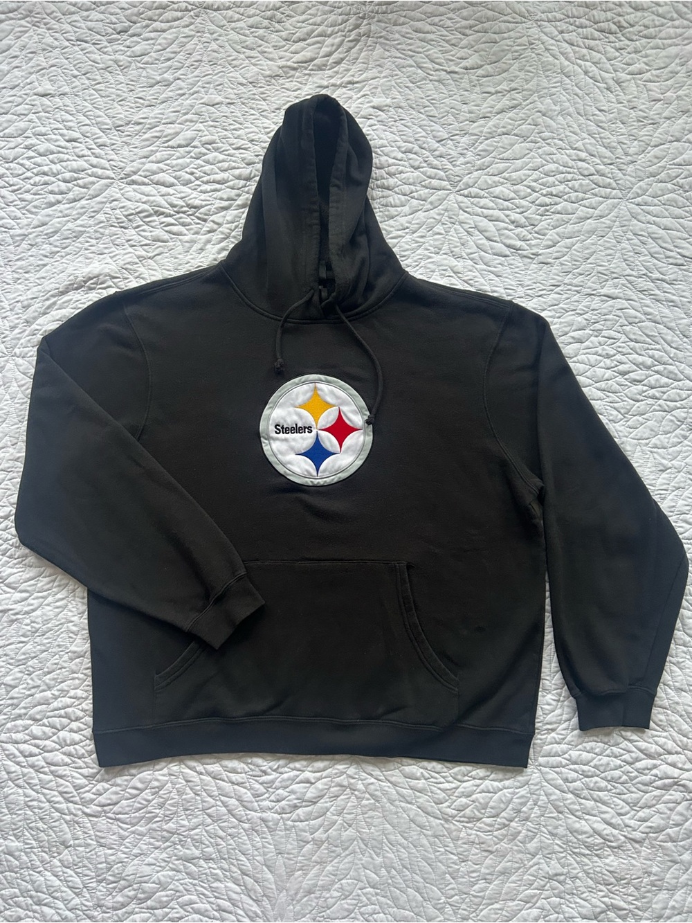 NFL Pittsburgh Steelers Black Crewneck Hoodie with Team Logo - XXL size